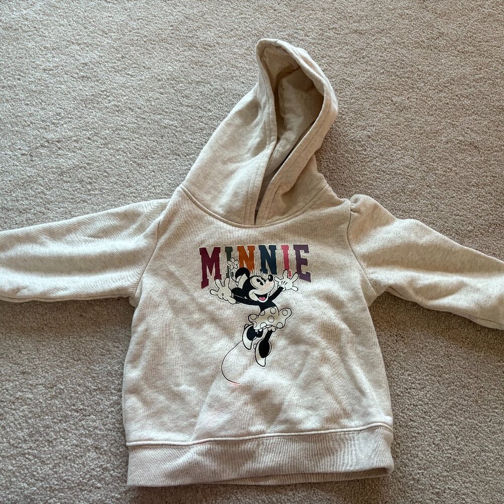 Gap & Disney Minnie Mouse Hoodie (never worn) – Beige Heather – Toddler Size 3T